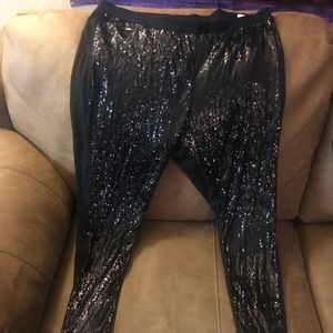 Torrid black sequin leggings size 5